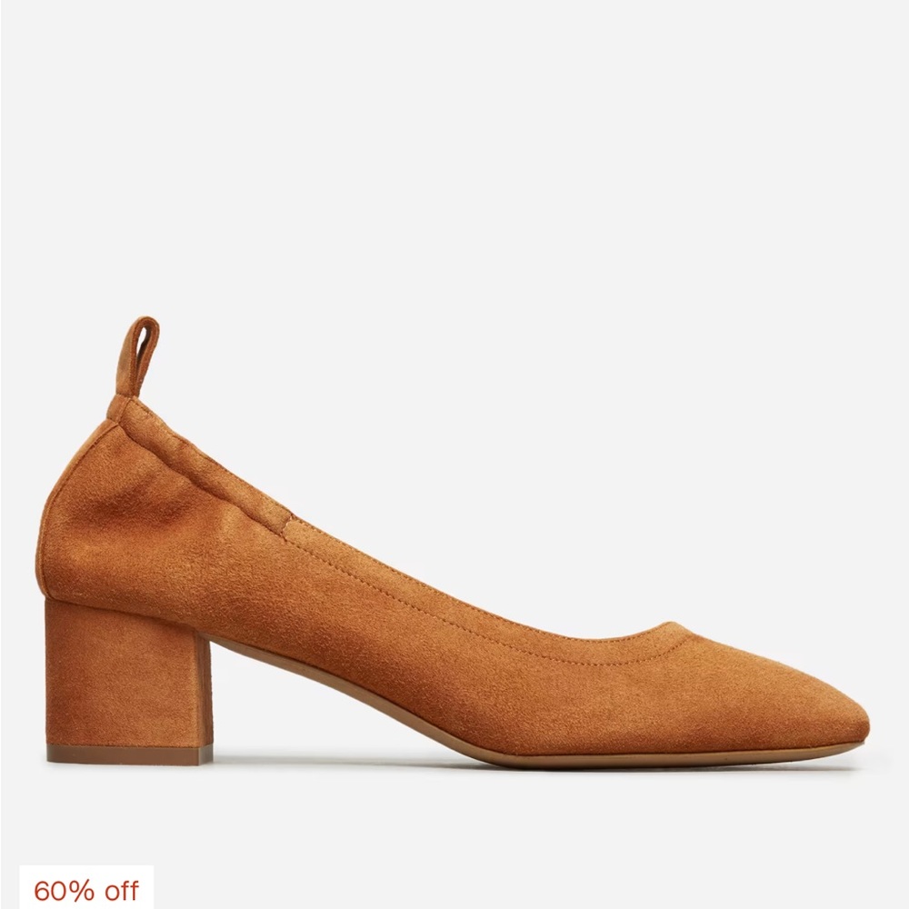 Everlane Day Heel Cognac suede